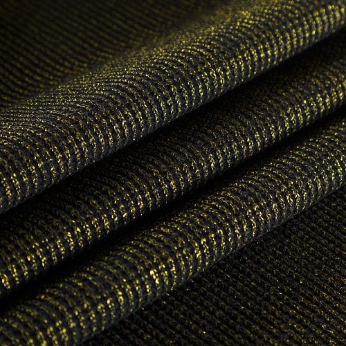 Трикотаж вязаный 056-05768 черный с люрексом