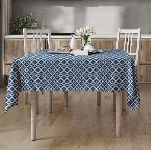 Рогожка 048-13899 синий принтованный