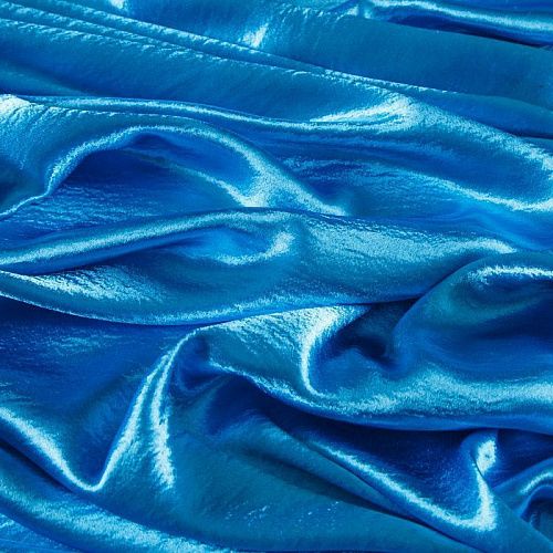 Креп-сатин крэш 001-13647 лазурно-голубой однотонный