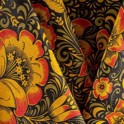 Бязь 007-00693 черный принтованный