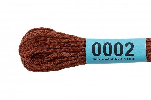 Нитки для вышивания Gamma мулине 8 м 0002 коричневый