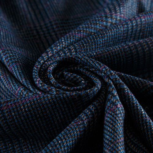 Ткань костюмная 025-14414 синий принтованный