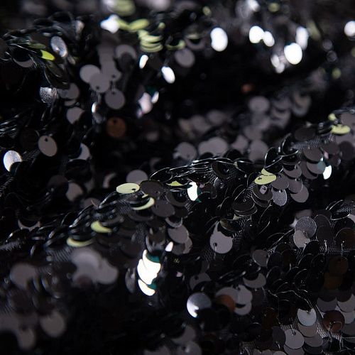 Пайетки на сетке 050-19866 черный