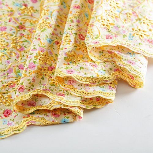 Шитье 067-07610 светло-желтый принтованный