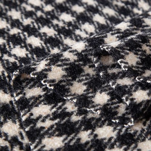 Ткань пальтовая 040-20248 молочно-черный клетка