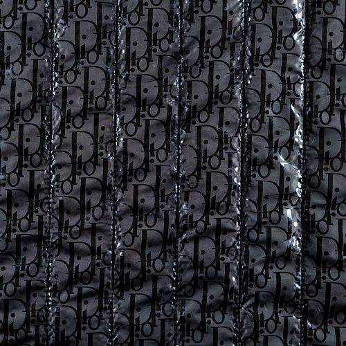 Ткань курточная 033-04058 черный принтованный