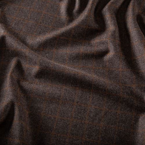 Шерсть костюмная 025-19971 коричневый клетка