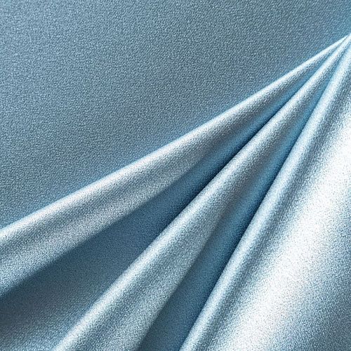 Кади креп-атлас 001-06590 серо-голубой однотонный