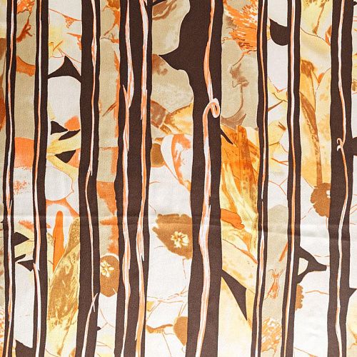 Крепдешин натуральный К15-347 коричневый принтованный