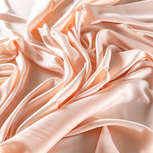 Креп-атлас стрейч 001-09715 разбеленный персиковый однотонный