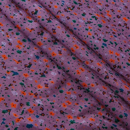 Штапель 069-13562 сиреневый принтованный