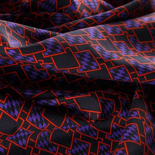 Шелк-шерсть 064-12217 черный принтованный