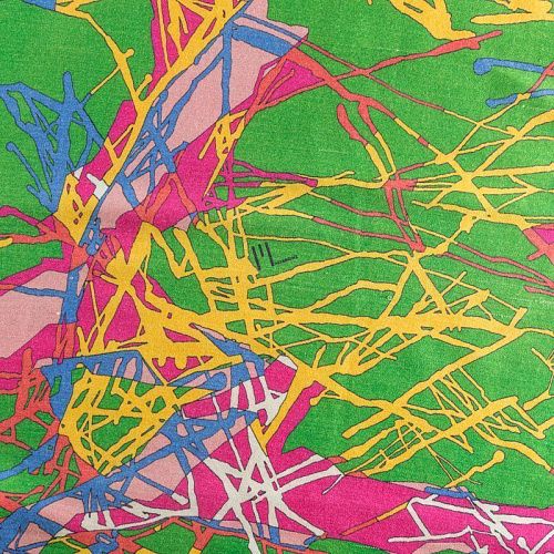 Шерсть плательная 066-02263 зеленый принтованный