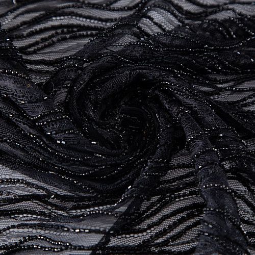 Шантильи с вышивкой и бисером 031-19786 черный