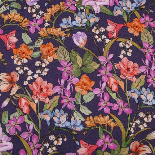 Вискоза 009-12181 фиолетово-синий принтованный