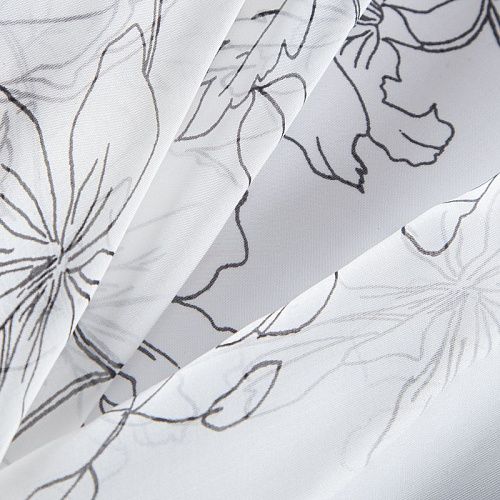 Шифон шелковый 068-20074 белый принтованный