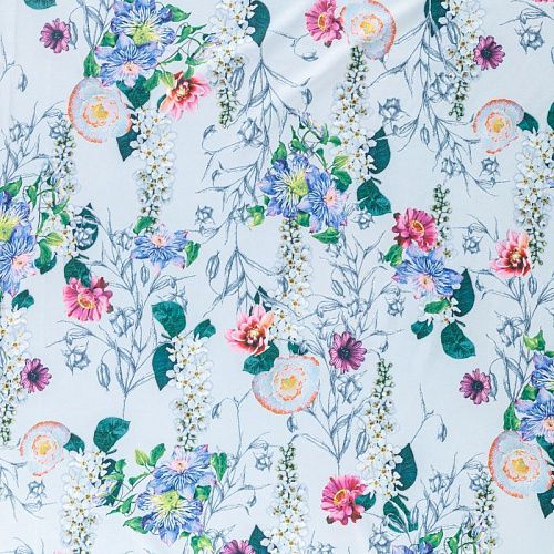 Вискоза "Лоренцо" 036-08217 выбеленный голубой однотонный