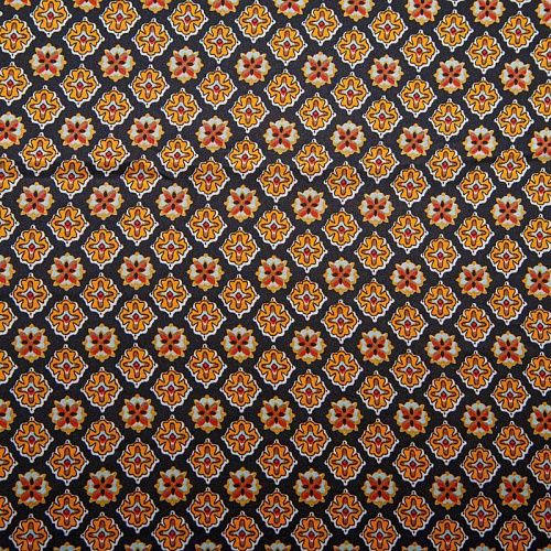 Шелк синтетический 065-13796 черный принтованный