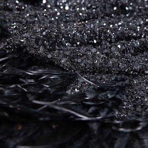 Сетка с пайетками и пером 050-19782 черный