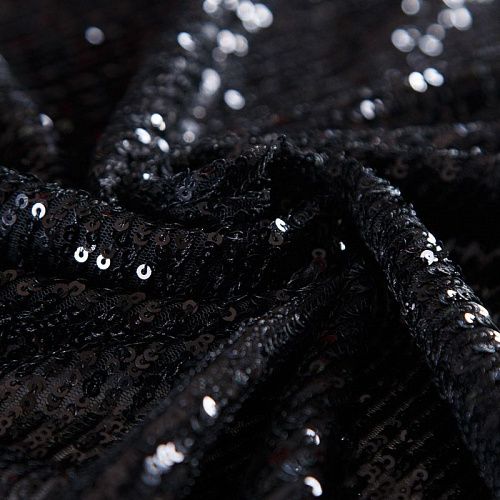 Пайетки на сетке 055-16472 черный