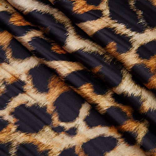 Шелк синтетический 065-13926 бежевый принтованный