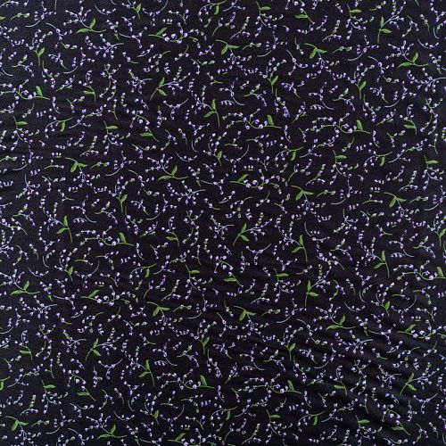 Шелк синтетический 065-01438 черный принтованный