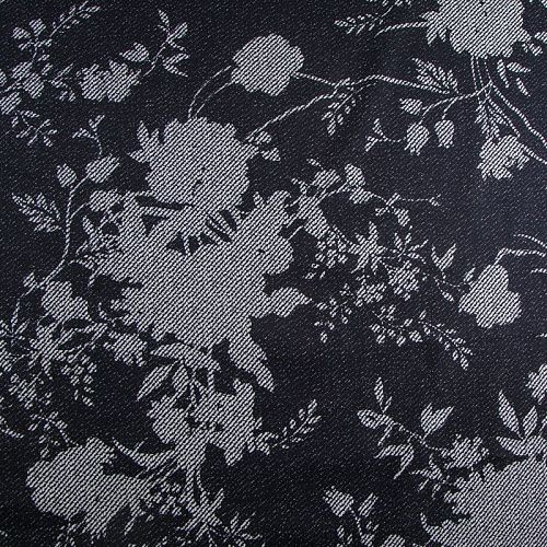 Коттон стрейч 063-17025 черный принтованный