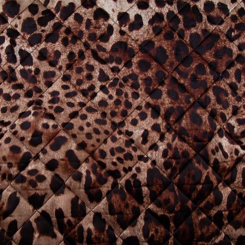 Экокожа курточная стеганая 2-х сторонняя 033-20048 черный/лео