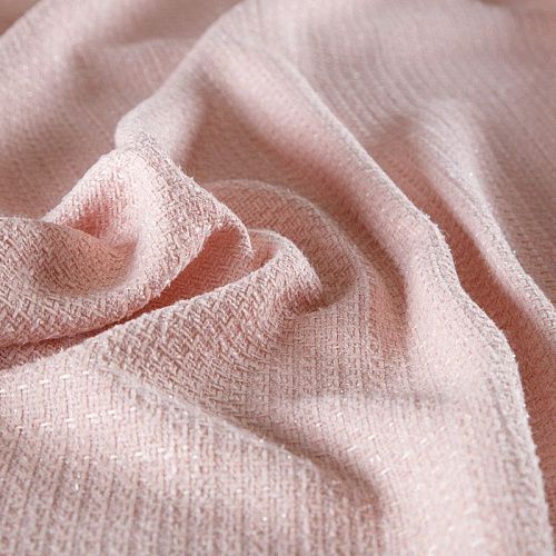 Твид шанель 052-15564 персиково-розовый однотонный