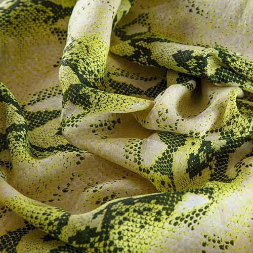 Лен натуральный 035-14431 лимонный принтованный