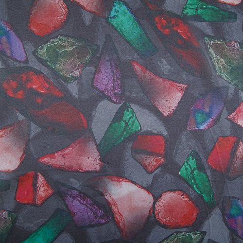 Шифон 068-17409 черный принтованный