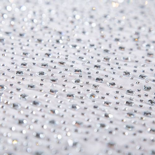 Сетка трикотажная со стразами Swarovski 050-19876 белый