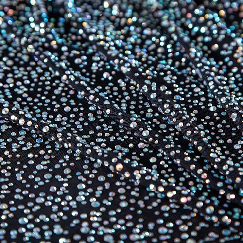 Сетка трикотажная со стразами Swarovski 050-19867 черный