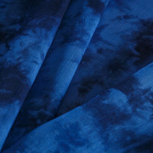 Лен искусственный 035-17444 васильковый принтованный