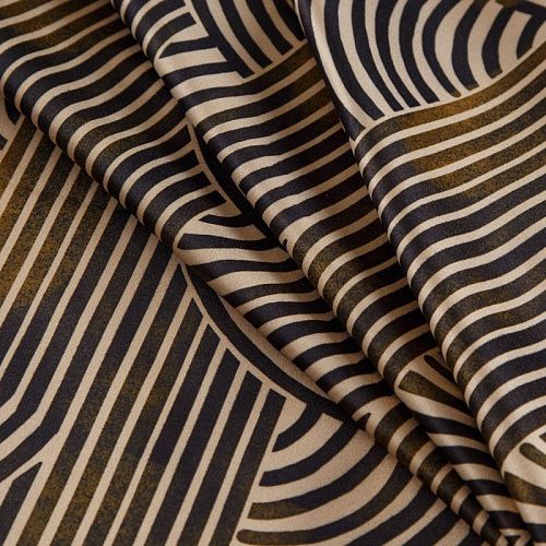 Сатин-тафта 001-16630 бежево-черный