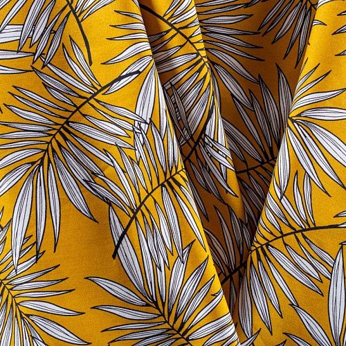 Хлопок 063-00897 шафрановый принтованный