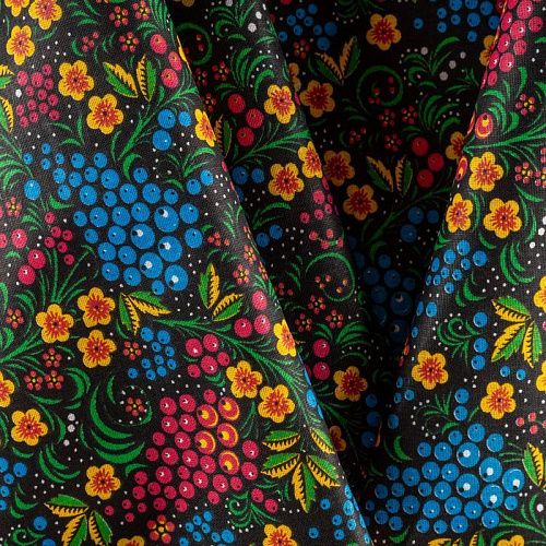 Бязь 007-00694 черный принтованный