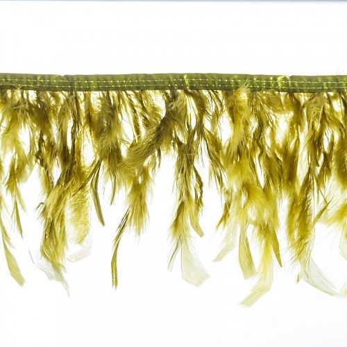 Перо на тесьме 10-16 см 763-оливковый