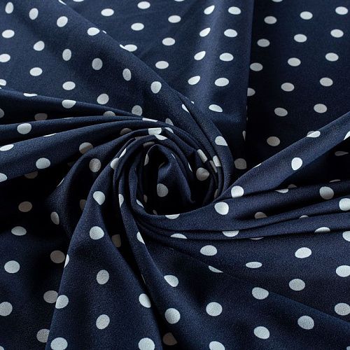 Креп 026-01550 темно-синий принтованный