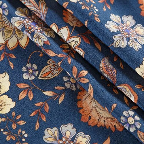 Вискоза 009-12325 темно-синий принтованный