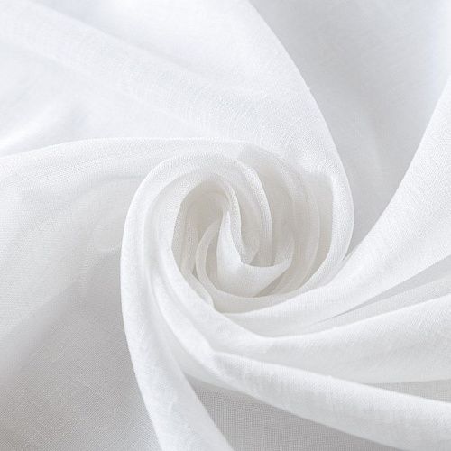 Тюль лен h-330 см 05-01-04943 молочный однотонный