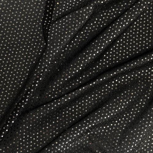 Трикотаж с люрексом К33-531 черный однотонный