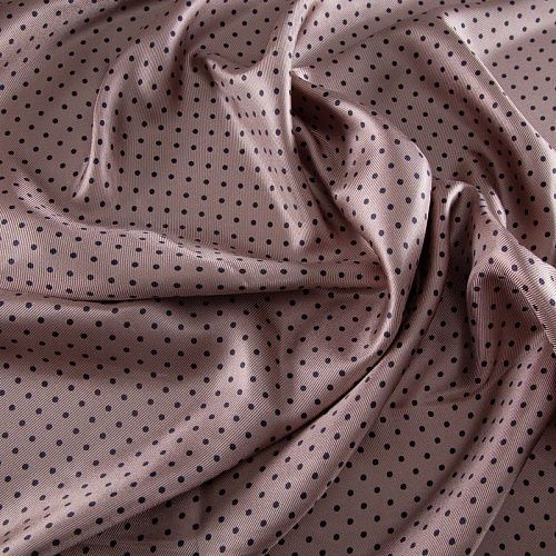 Твил-шелк натуральный 064-20328 капучино принтованный