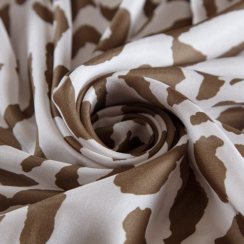 Шелк натуральный 064-14708 молочный принтованный