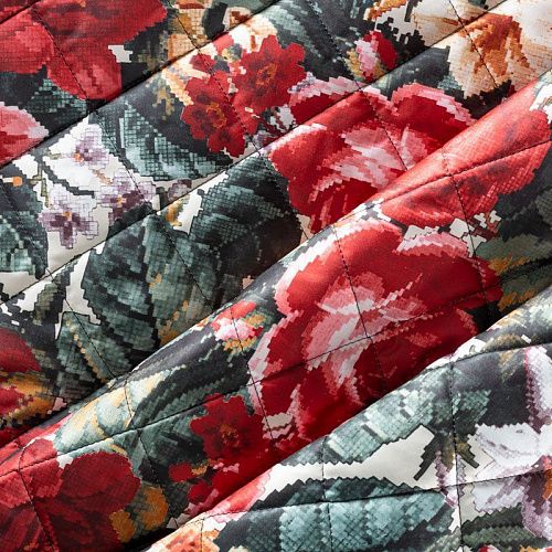 Ткань курточная 033-01988 молочный принтованный