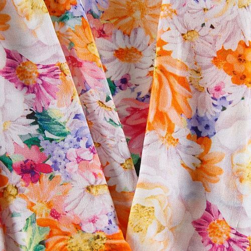 Вискоза 009-12373 белый принтованный