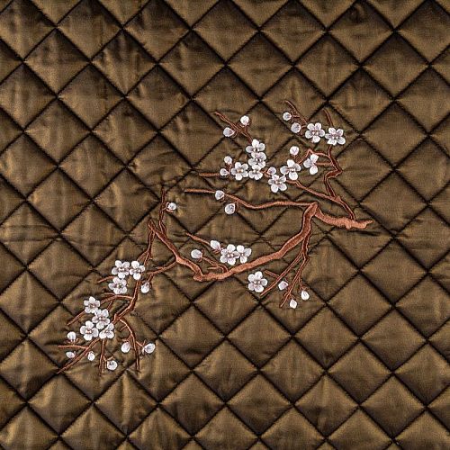 Ткань курточная с вышивкой К20-324 темно-коричневый