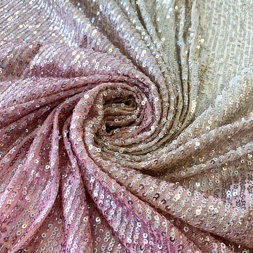 Ткань с пайетками К33-525 золотисто-розовый