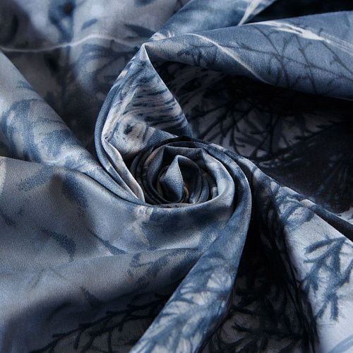 Сатин ш. 220 см 007-13369 серо-синий принтованный