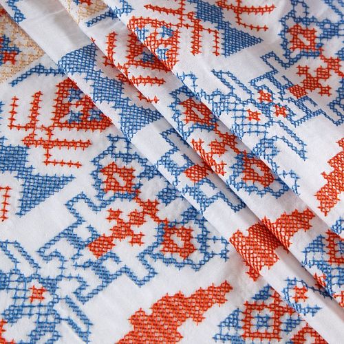 Хлопок с вышивкой 063-12132 белый